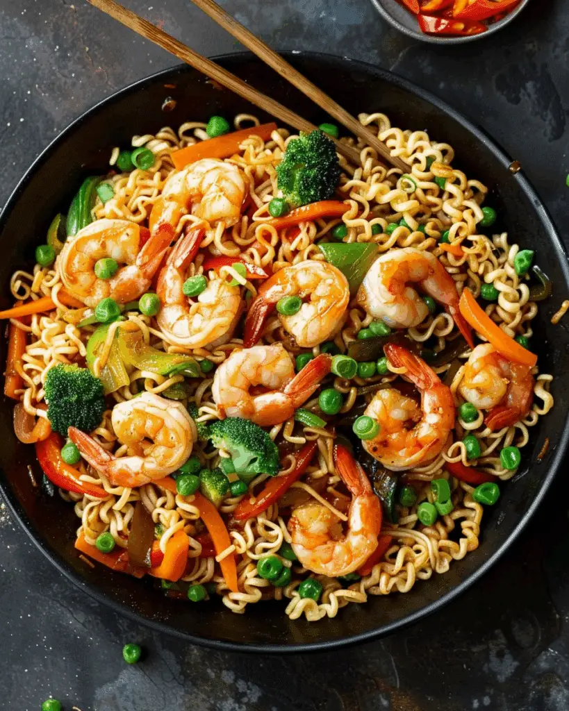 Shrimp Stir Fry with Ramen Noodles