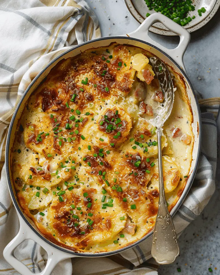 Potatoes au Gratin with Pancetta and Leeks