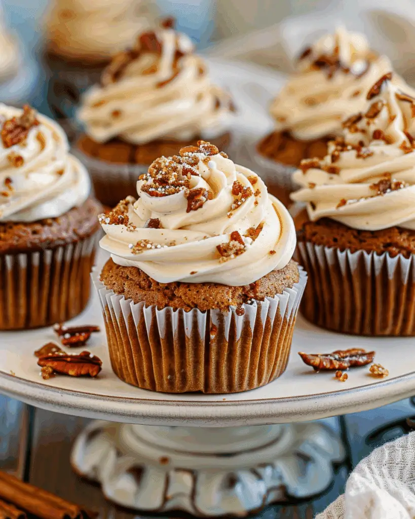 Carrot Cake Cupcakes with Brown Sugar Cream Cheese Frosting