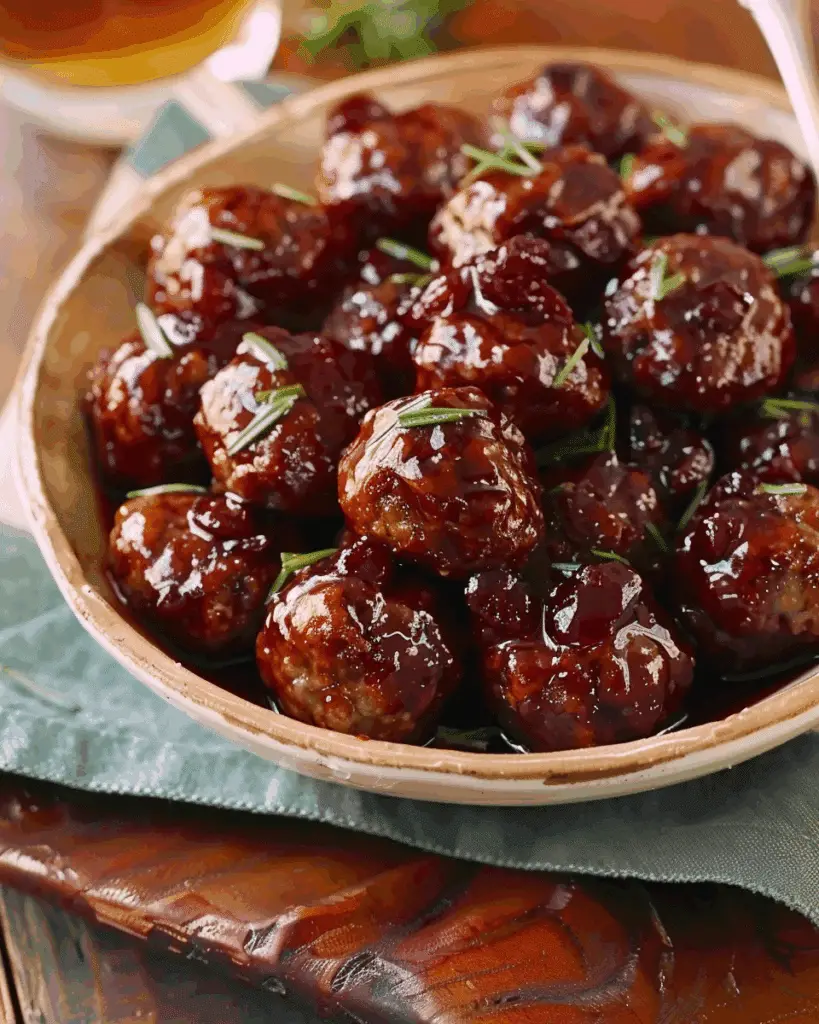 Cranberry Bourbon Meatballs