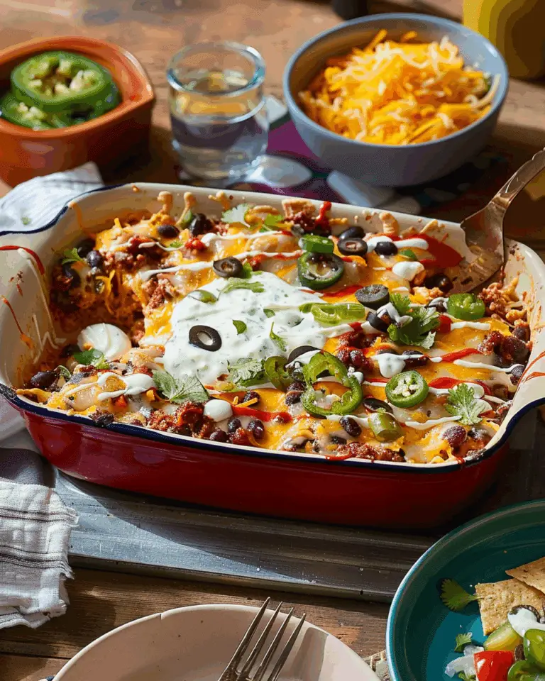 Crunchy Tex-Mex Casserole with Spicy Ranch Drizzle