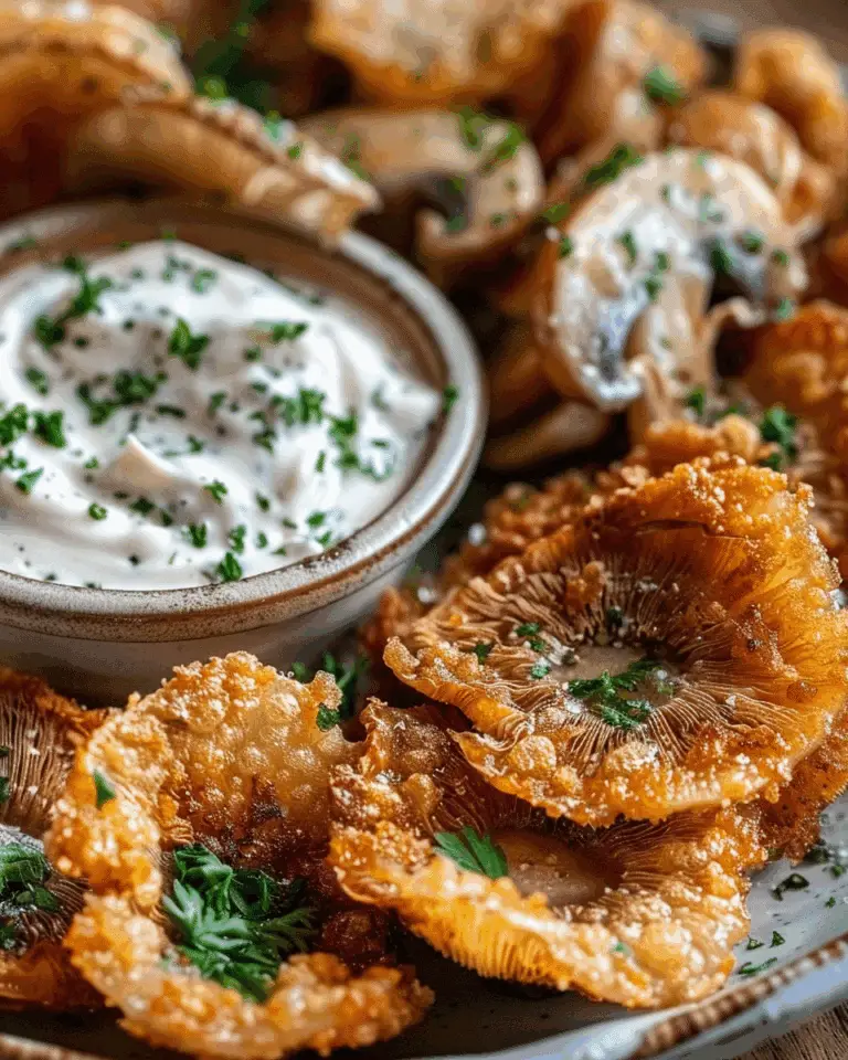 Fried Sliced Mushrooms with Ranch
