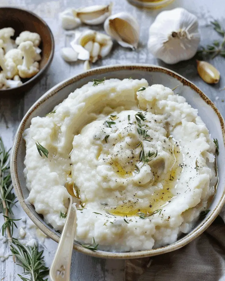 Roasted Garlic Mashed Cauliflower