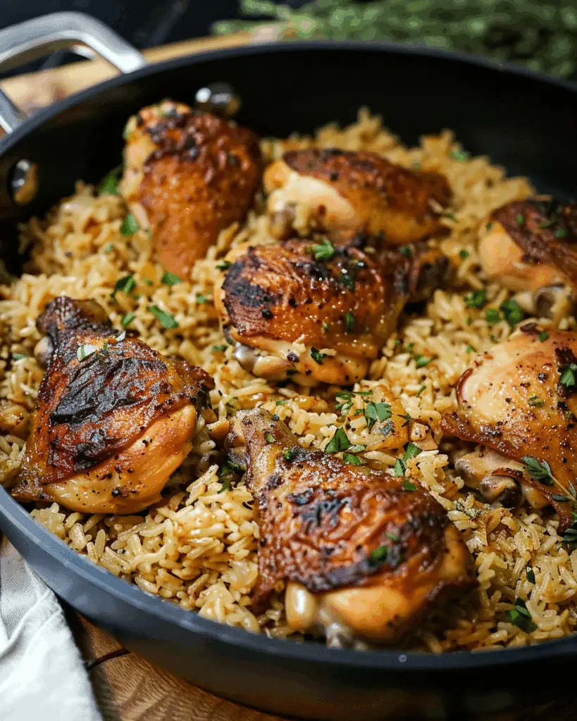 One‑pan Chicken and Garlic Rice
