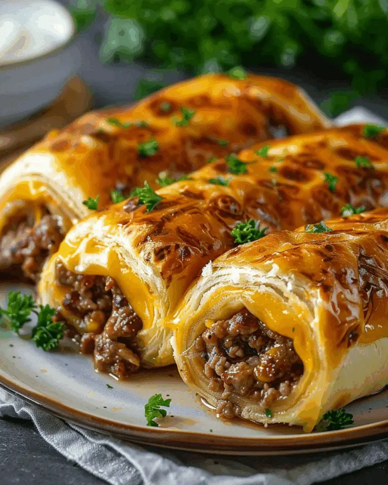 Garlic Butter Beef Cheeseburger Rollups