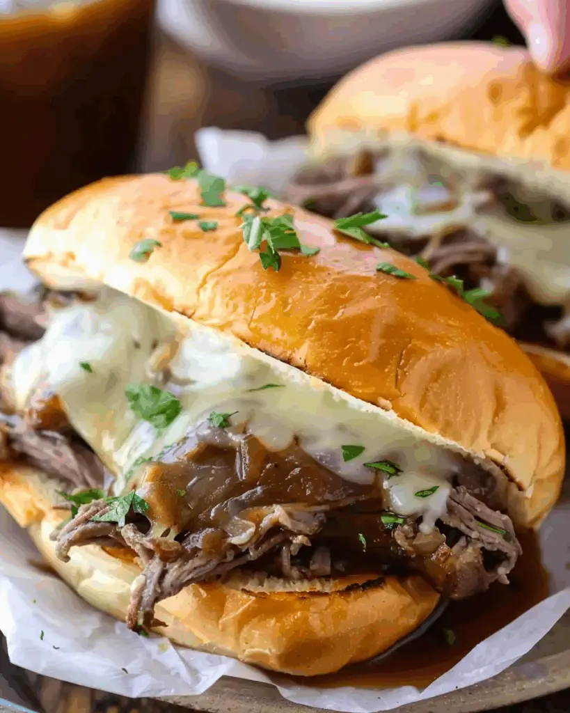Slow Cooker French Dip Sandwiches