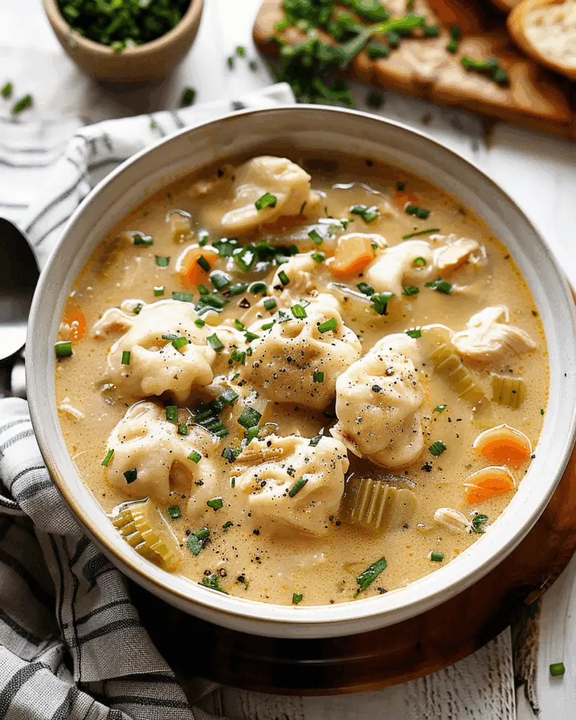 One Pot Chicken Dumpling Soup