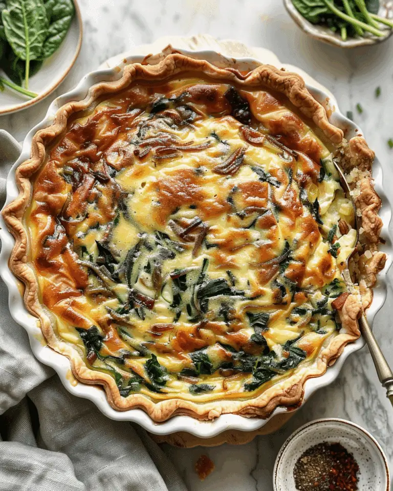 Caramelized Onions and Spinach Quiche