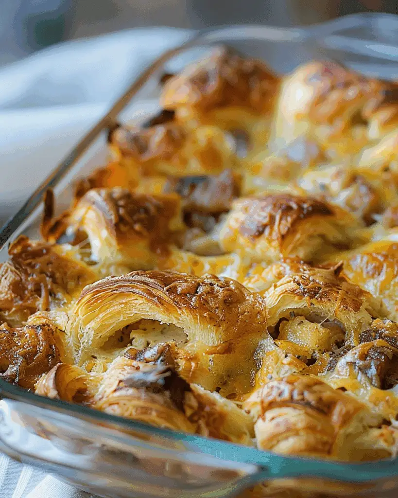 Overnight Croissant Breakfast Casserole