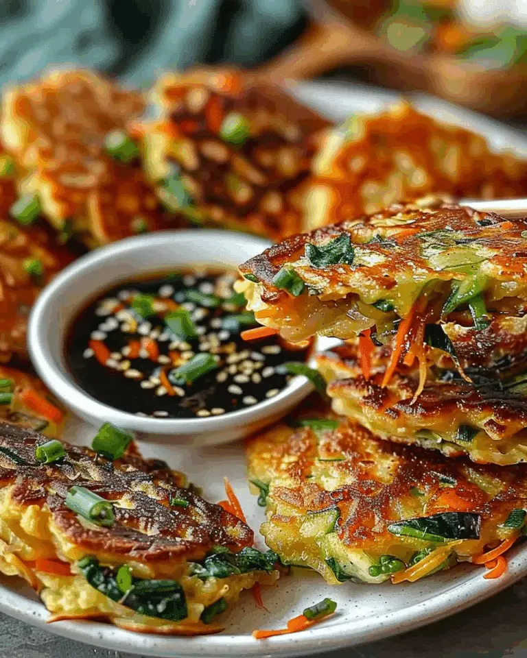 Crispy Vegetable Pancakes with Asian Dipping Sauce