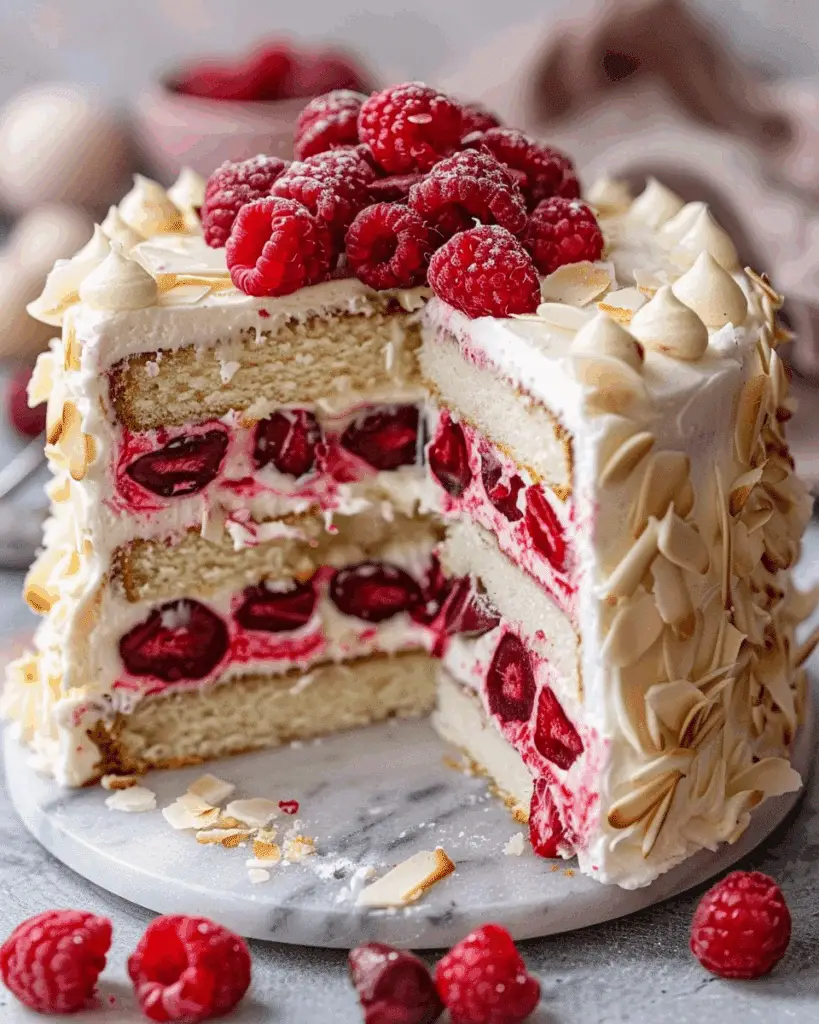 White Chocolate Raspberry Cake