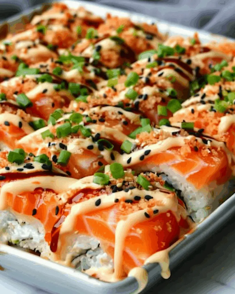 Irresistible Salmon Sushi Bake – A Creamy, Savory Delight