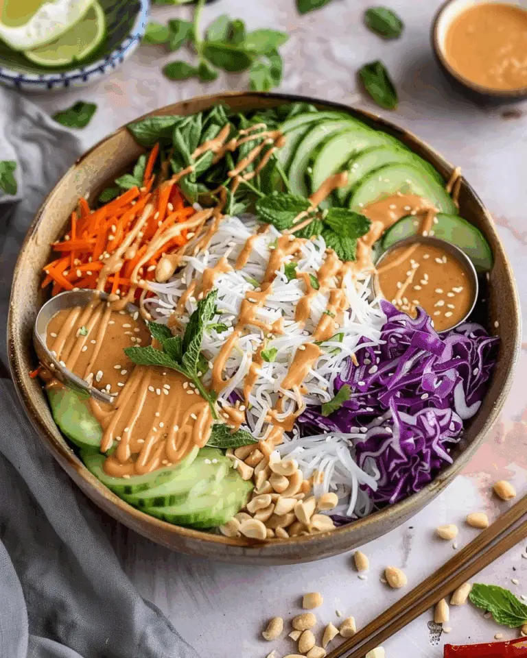 Spring Roll Salad with Peanut Sauce