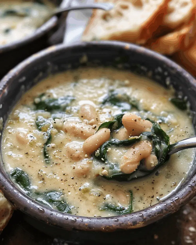 Creamy Spinach White Bean Soup