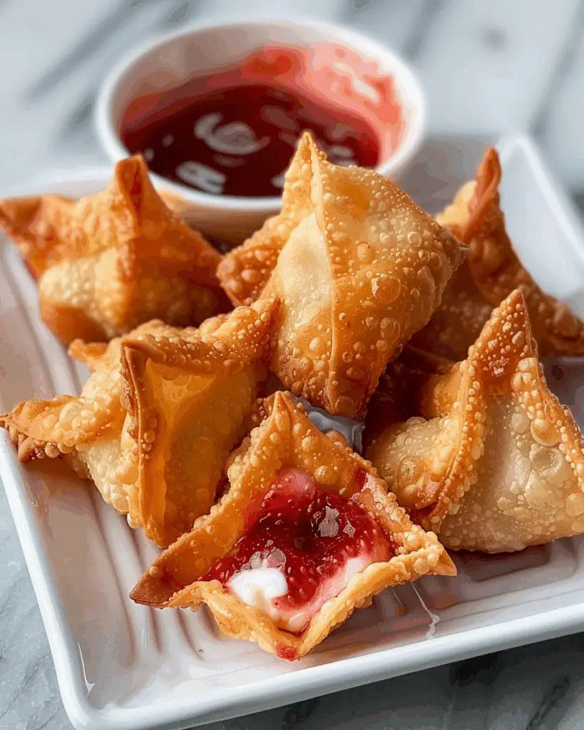 Best Deep-Fried Strawberry Cheesecake Stuffed Wonton Bites