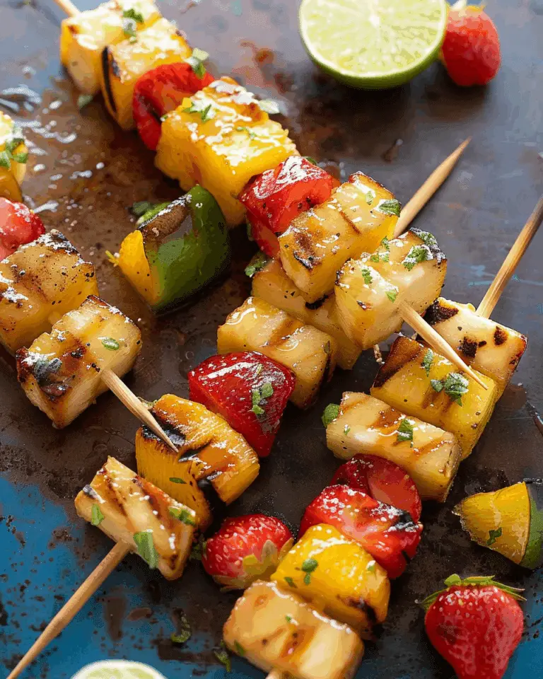 Honey Lime Grilled Fruit Skewers