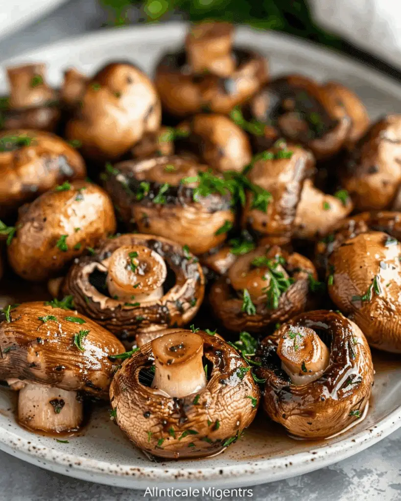 Garlic Butter Air Fryer Mushrooms