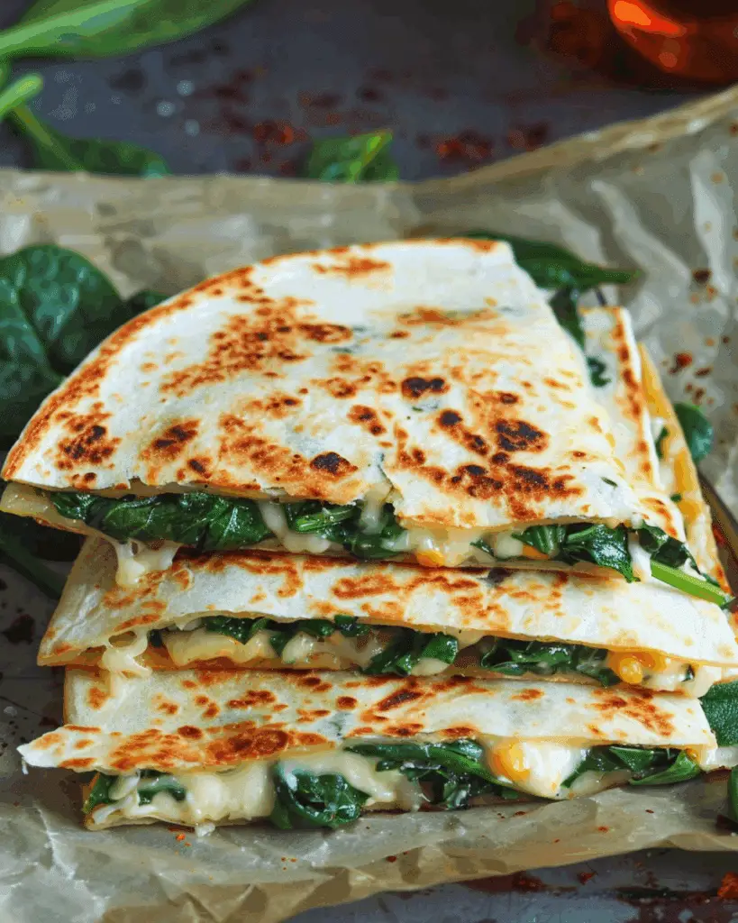 Cheesy Spinach Quesadillas