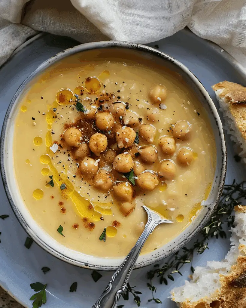 Easy Garlic Chickpea Soup