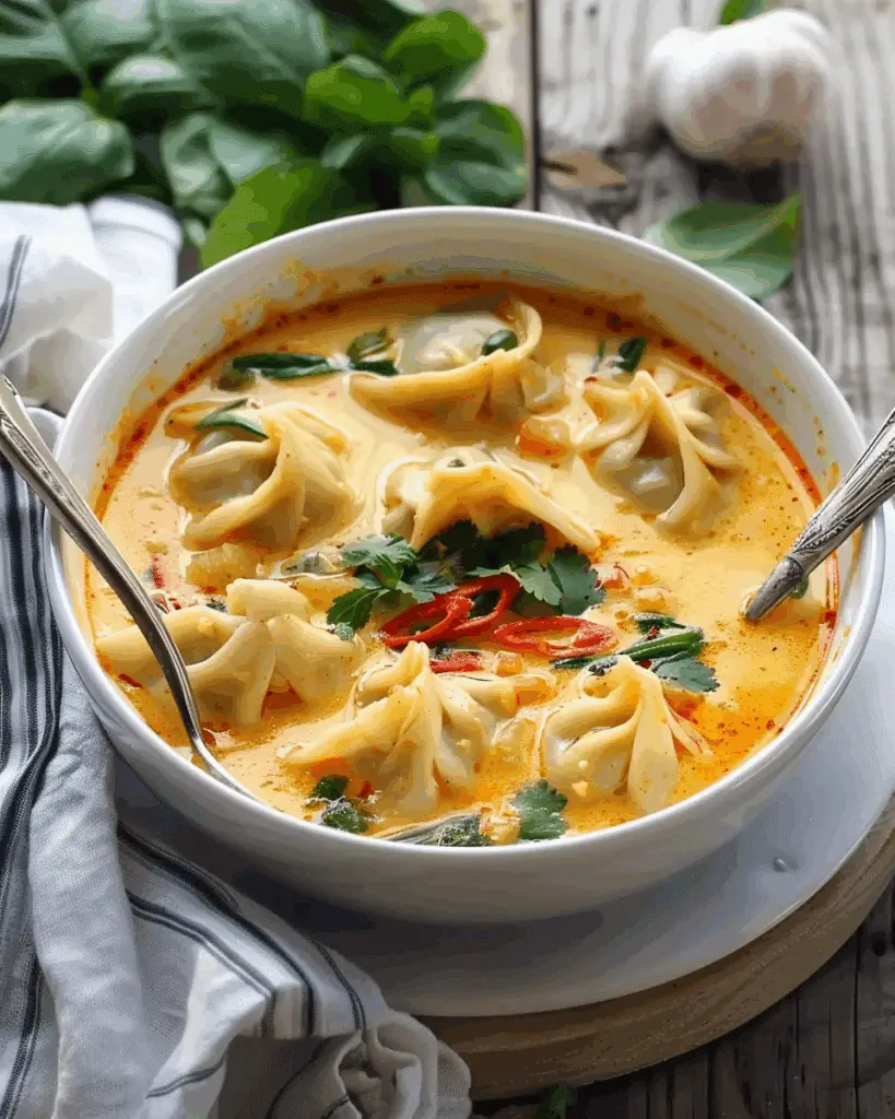 Easy Thai Coconut Curry Dumpling Soup
