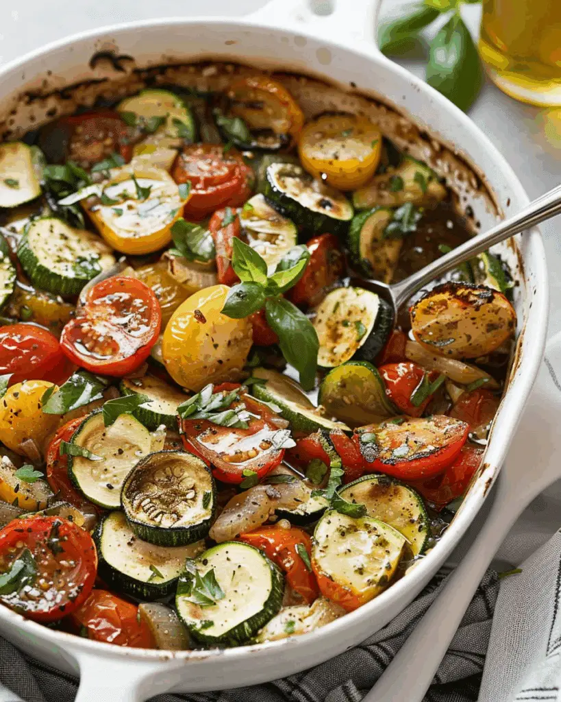 Balsamic Zucchini Tomato Bake