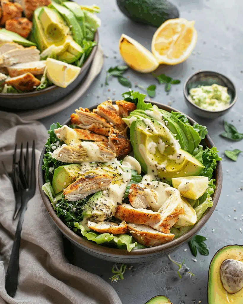 Avocado Chicken Caesar Salad