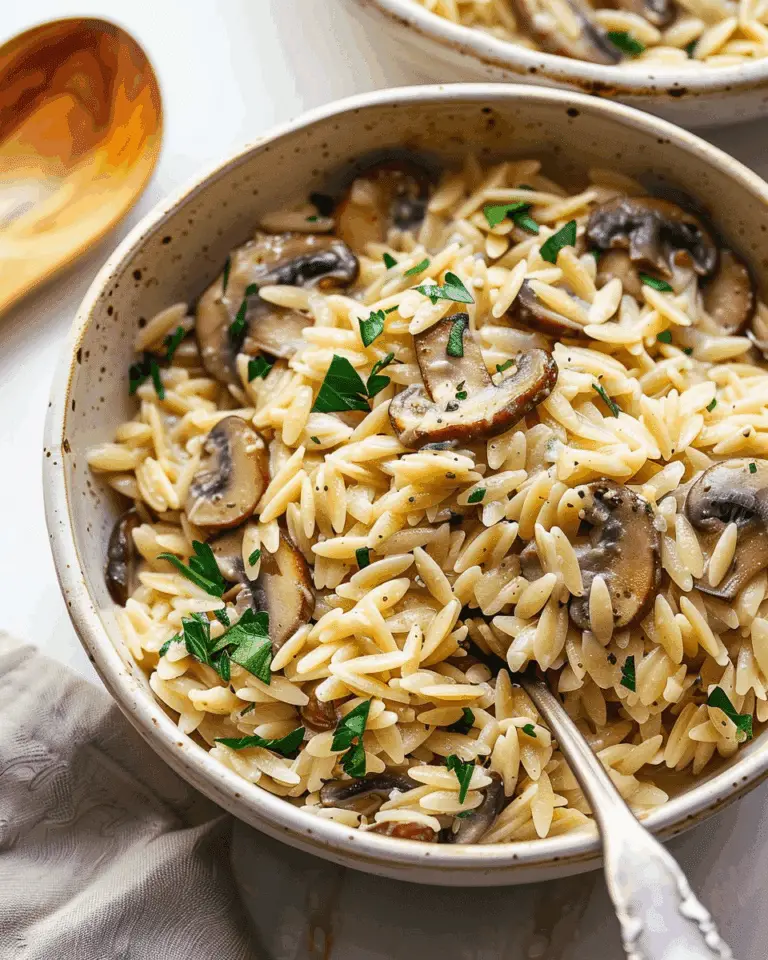 Creamy Garlic Mushroom Orzo