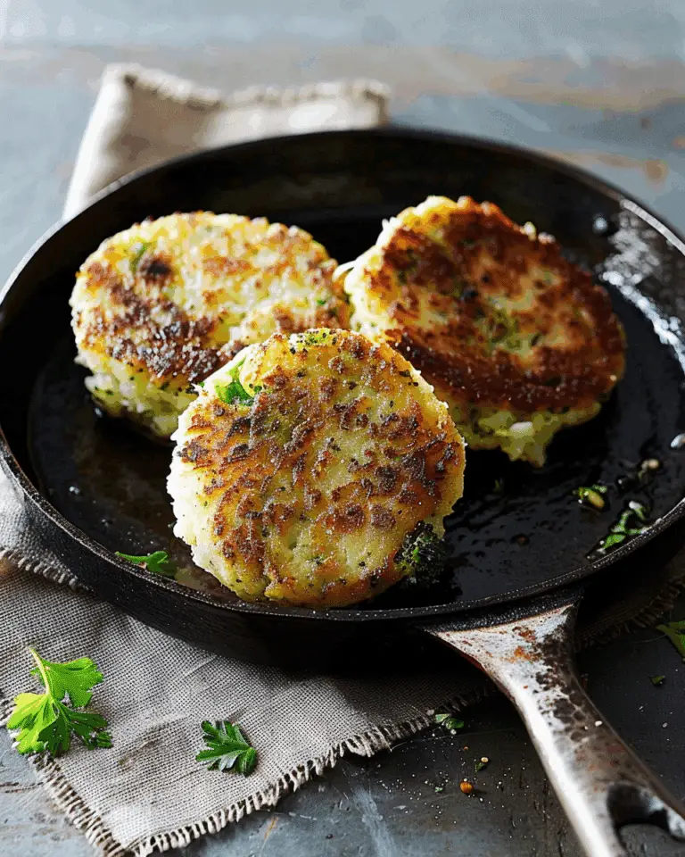 Mashed Potato Cakes with Broccoli and Cheese