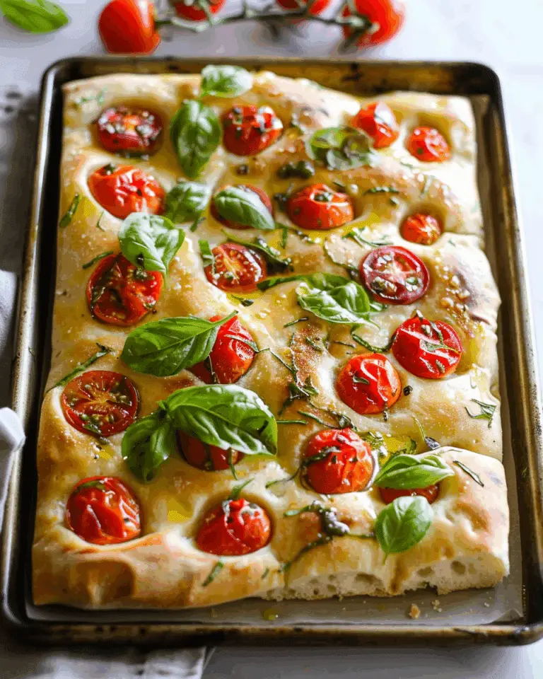 Easy Tomato Basil Focaccia Bread