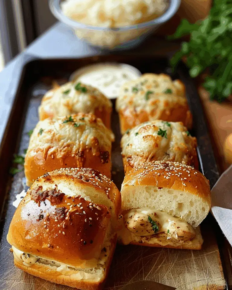 Cheesy Garlic Chicken Sliders