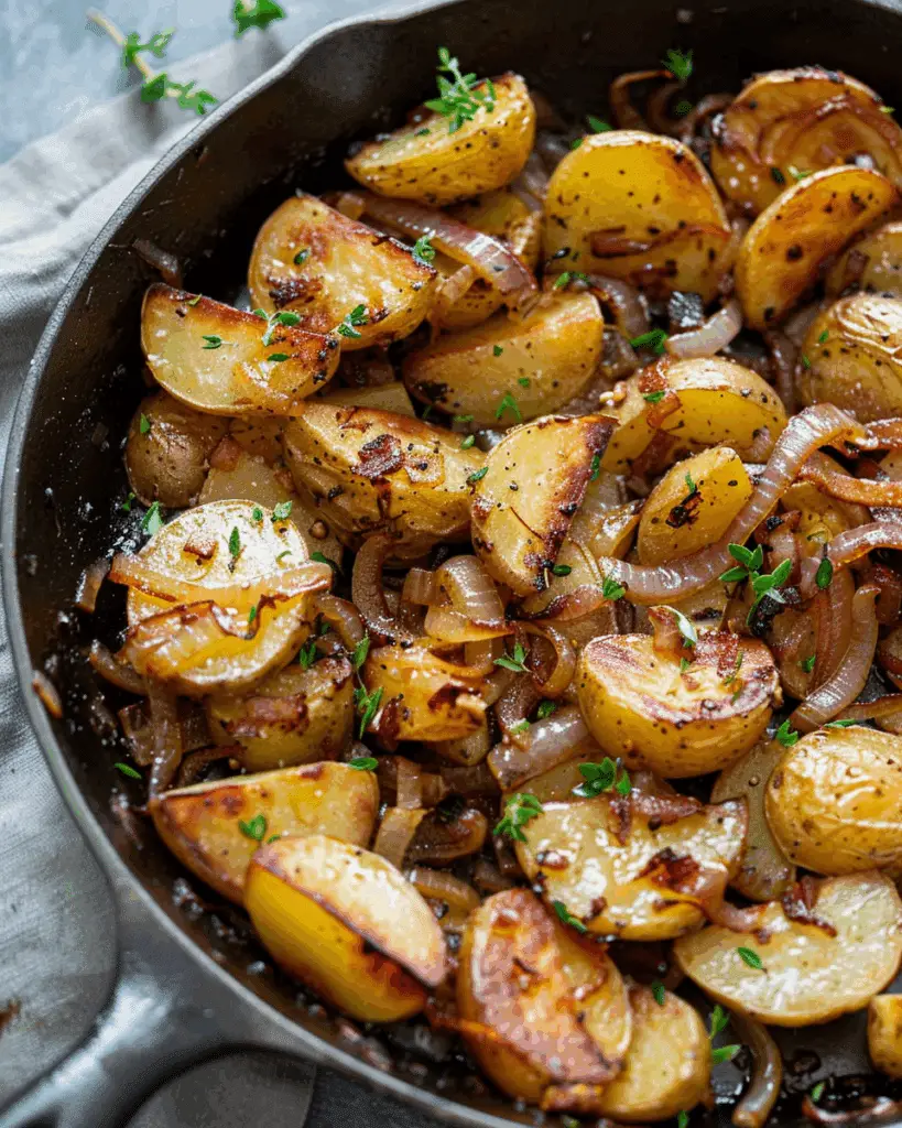 Pan Fried Potatoes with Caramelized Onions