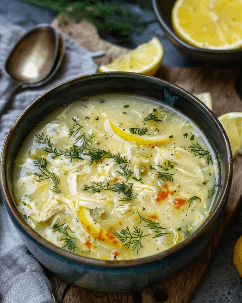 Avgolemono Greek Lemon Chicken Soup