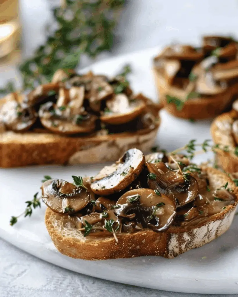 Herbed Mushrooms on Garlic Toast