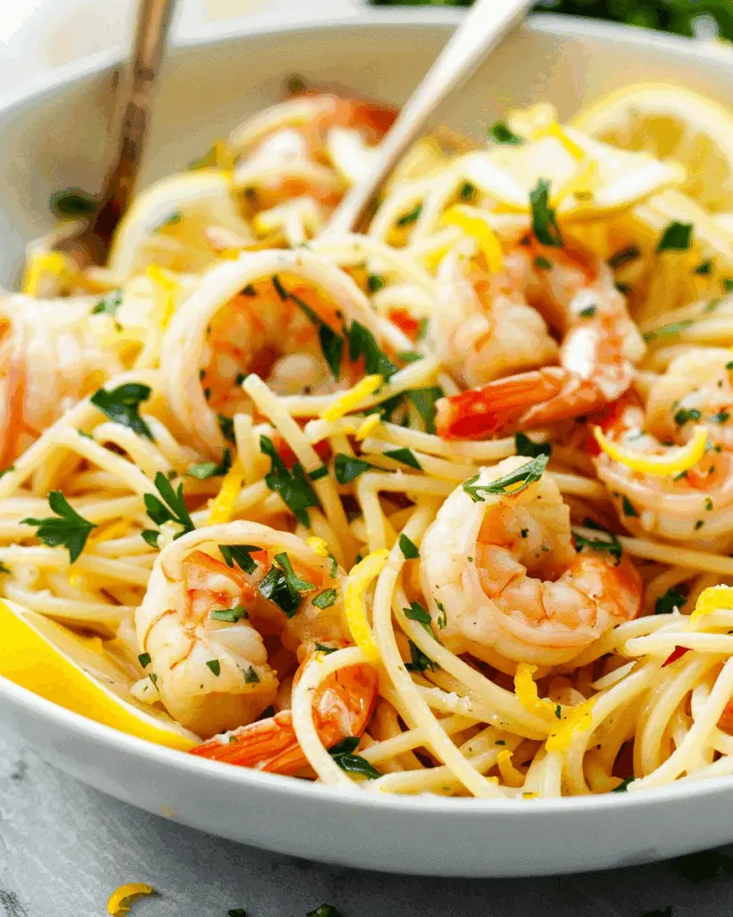 Lemon Garlic Shrimp Pasta