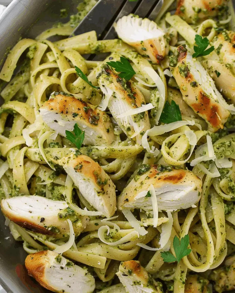 Creamy Pesto Alfredo Pasta with Chicken