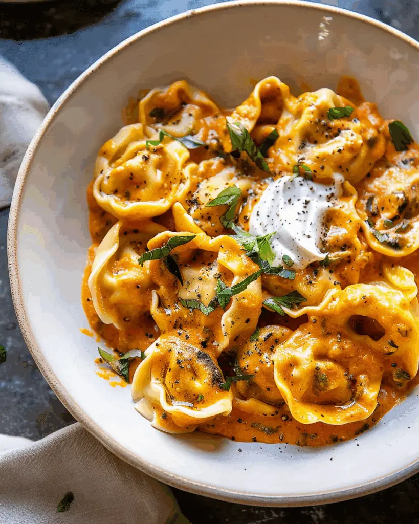 Creamy Roasted Red Pepper Tortellini