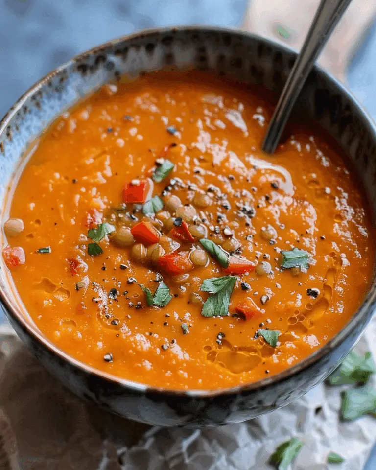 Roasted Red Pepper and Lentil Soup