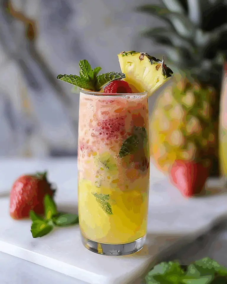 Tropical Punch No‑jito (Hibiscus Mango Mojito Mocktail)