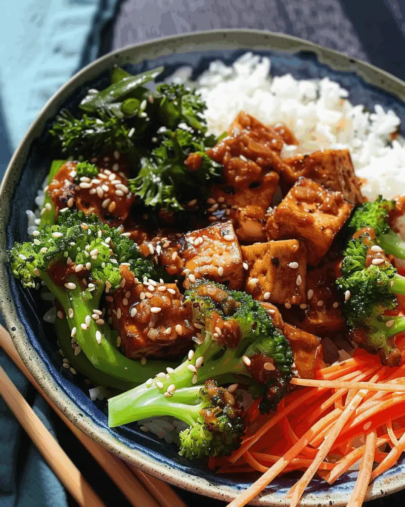 Teriyaki Tofu Bowls with Kimchi Mayo