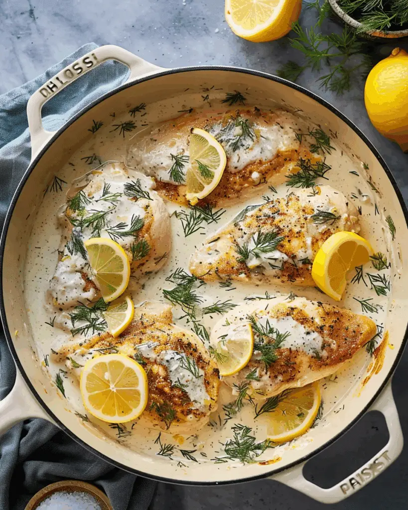 Creamy Lemon & Dill Skillet Chicken