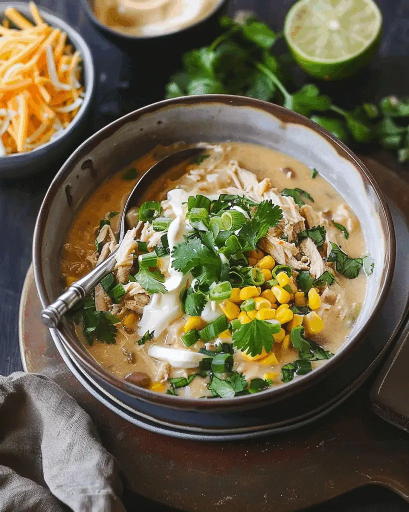 Creamy Beanless White Chicken Chili