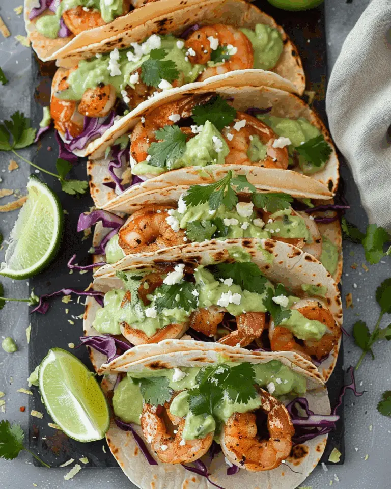 Shrimp Tacos with Avocado Crema