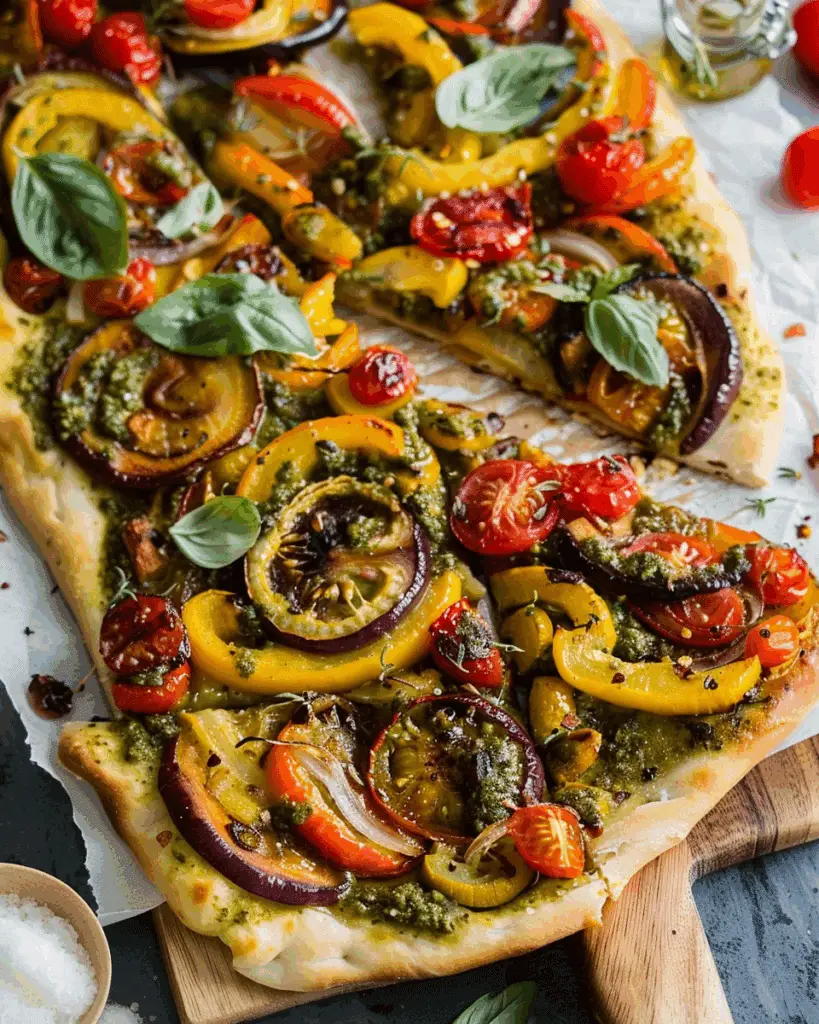 Roasted Vegetable Pesto Flatbread