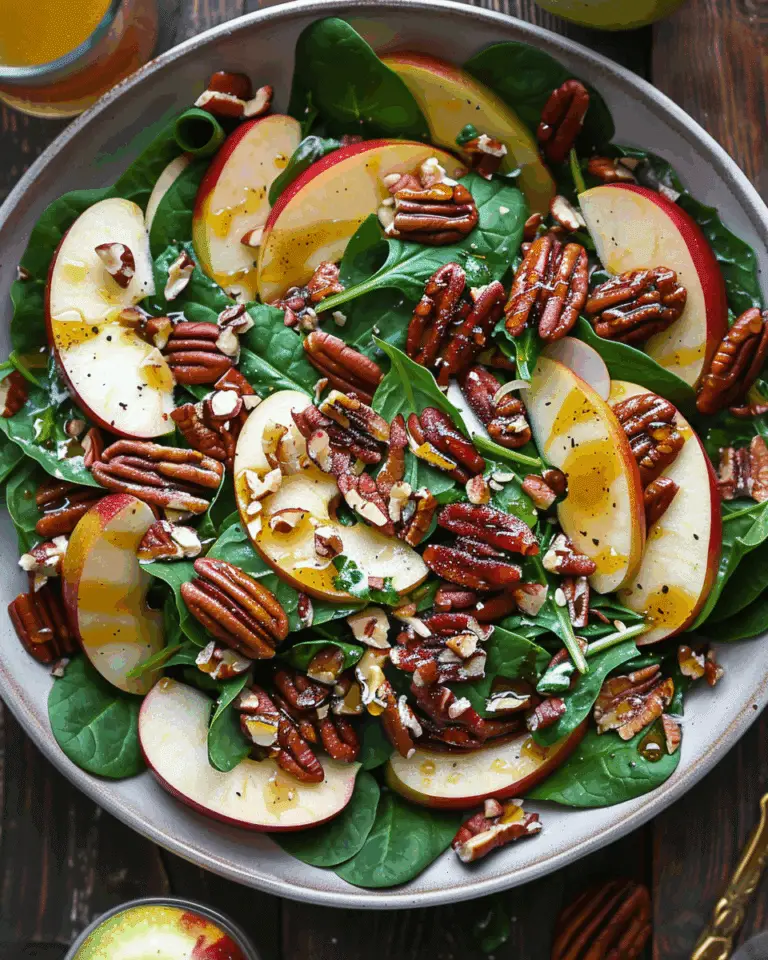 Fall Harvest Salad with Apples, Pecans, Spinach, and Maple‑Lime Dressing