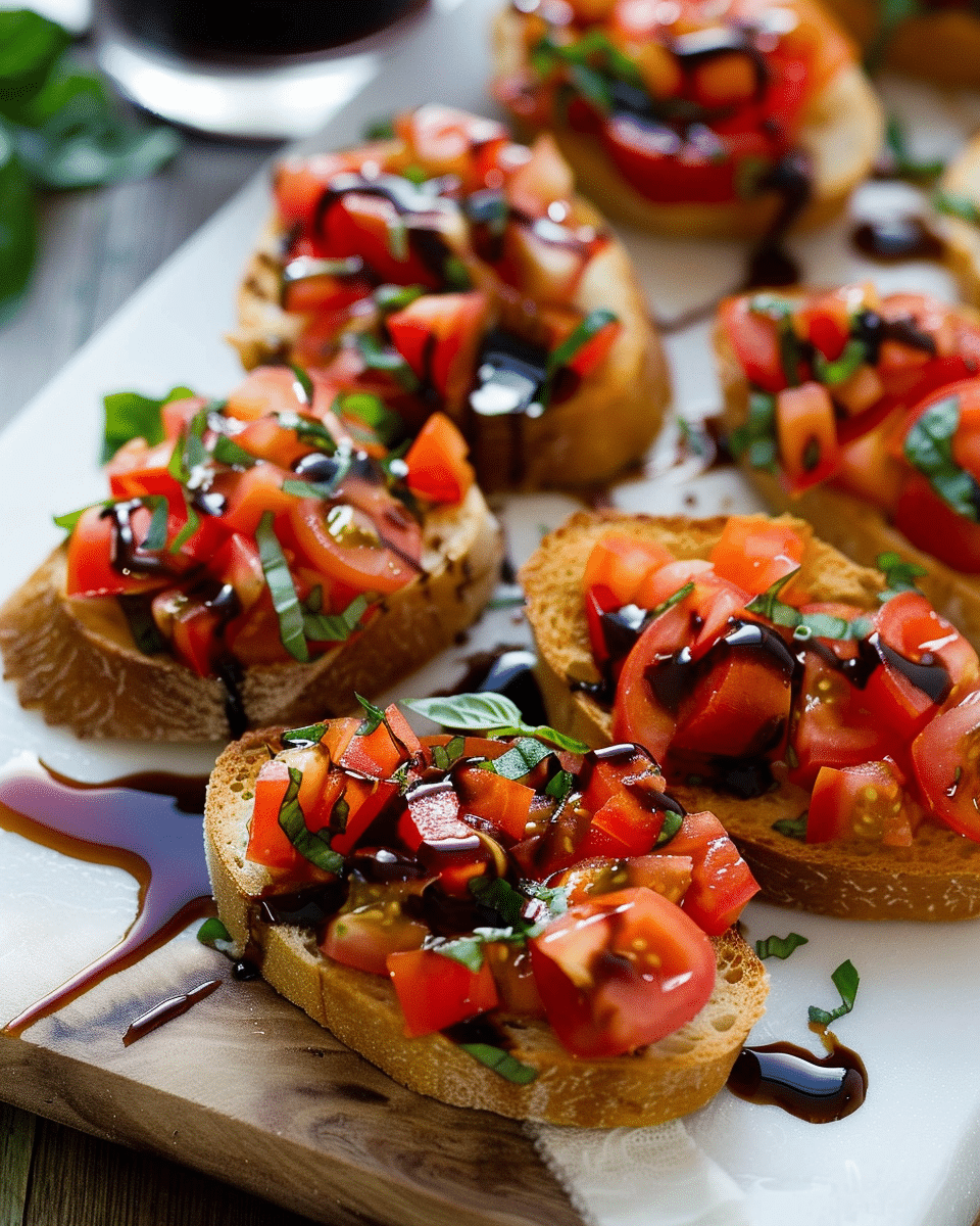 Tomato Basil Bruschetta with Balsamic Drizzle