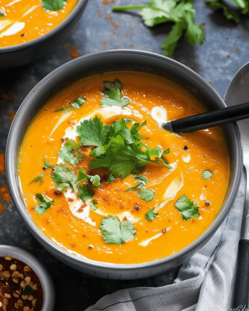 Carrot Coconut Curry Soup