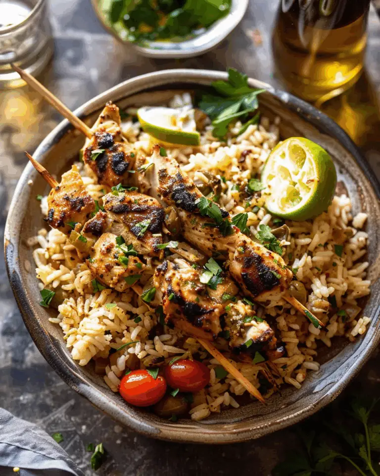 Chicken Souvlaki Rice Pilaf