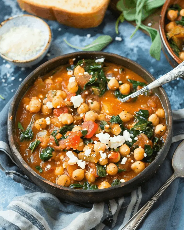 Mediterranean Chickpea Stew with Spinach & Feta