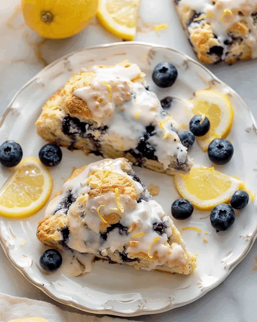 Glazed Lemon Blueberry Scones