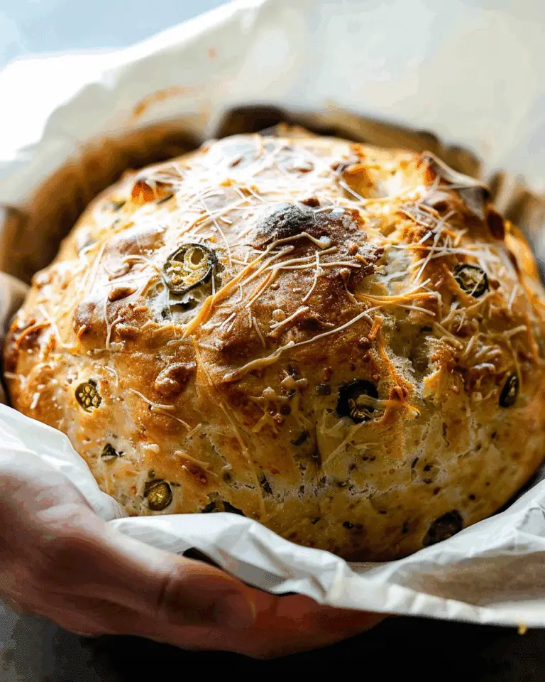 No Knead Jalapeño Cheddar Bread
